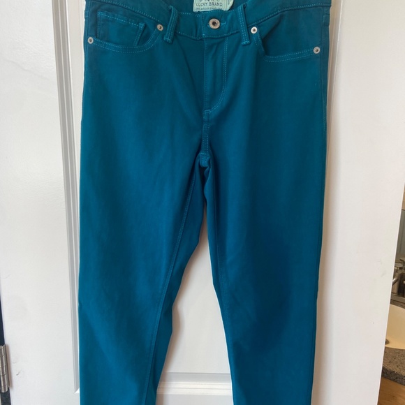 Lucky brand Brooke leggings velvet pant teal size 6/28 - Picture 10 of 11